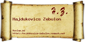 Hajdukovics Zebulon névjegykártya